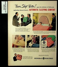 1948 GE General Electric Automatic Sleeping Comfort Sleep Vintage Print Ad 29188