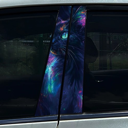 2x Cool Lovely Cat Car Center Pillar Sticker B Pillar Protective Film Decoration - Bild 19 von 27