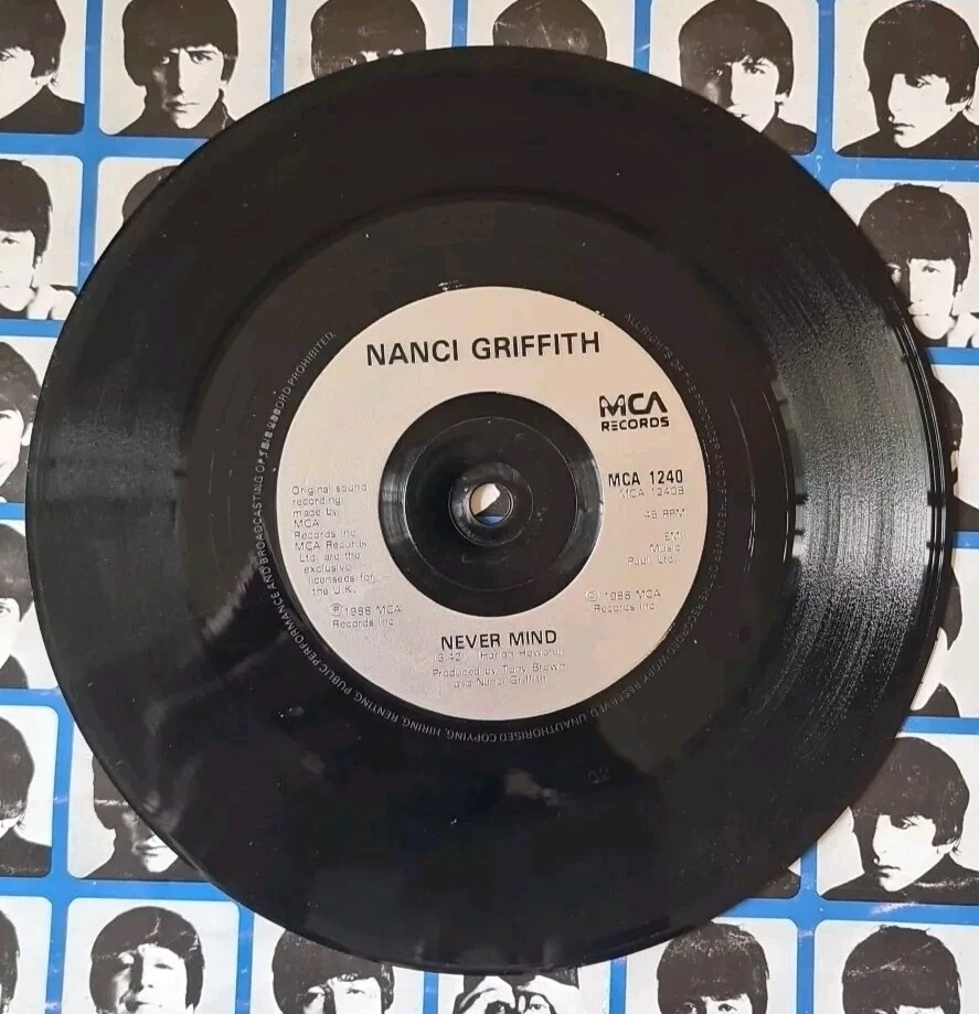 Nanci Griffith I Knew Love / Never Mind UK PS 7" Vinyl 45 - Image 3 of 4