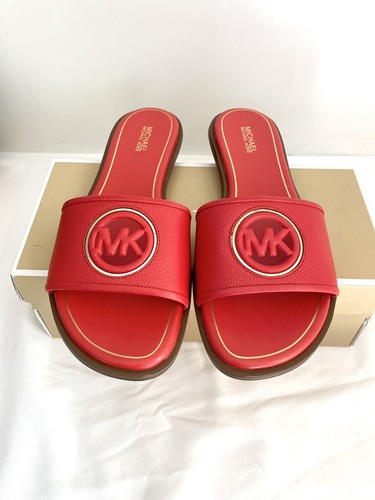 MICHAEL KORS Deanna ausgeschnittene Rutsche Trommelleder DK Sangria Größe 8 - Bild 2 von 7