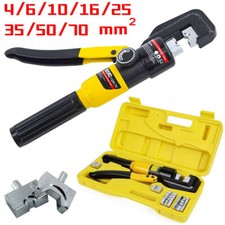 16 Ton Hydraulic Crimper Crimping Tool Dies Wire Battery Cable Hose Lug Terminal