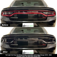 Full Tail Light Tint Vinyl Wrap Overlay Dark Smoke 20 For Dodge Charger 1523