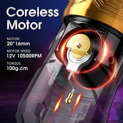 2024 Wireless Tattoo Machine Rotaty Pen Coreless Stroke Capacity Digital Display - Picture 2 of 23