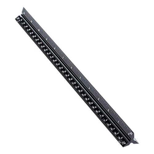 Rena Chris Architectural Scale Ruler, 12" Aluminum Black Architect Scale, Y9O9 - Picture 3 of 11