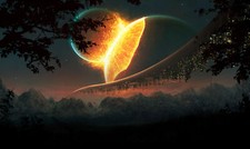 Landscape science fiction space planet art apocalyptic Custom Gaming Mat Desk