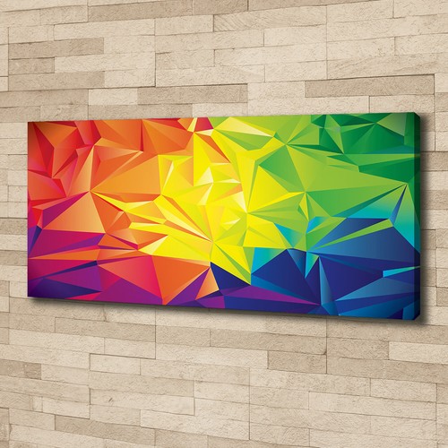 Tableau Tulup Impression Sur Toile – Abstraction 3D – 125x50cm – Argenté – Neuf