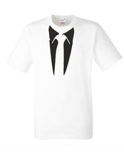 Suit and Tie TUXEDO T SHIRT Funny PRESENT  Stag Fancy Dress Party (TIE,TSHIRT)