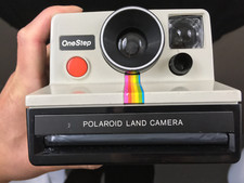 VINTAGE POLAROID ONE STEP RAINBOW LAND CAMERA 1977 RED BUTTON