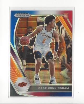 2021-22 Prizm Draft Prizms Red White & Blue #1 Cade Cunningham RC Rookie Pistons
