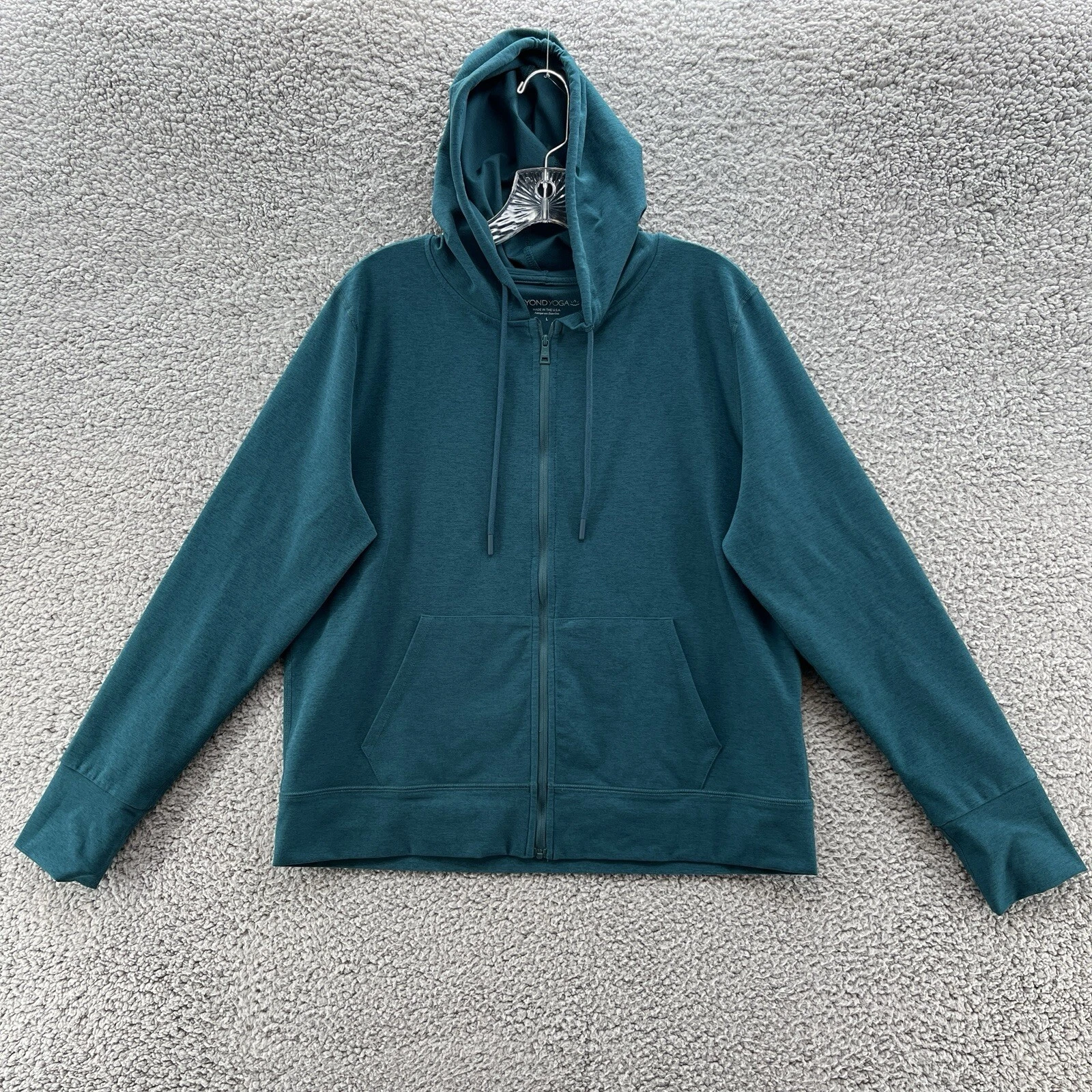 beyond-yoga relaxed full zip performance stretch knit jacket