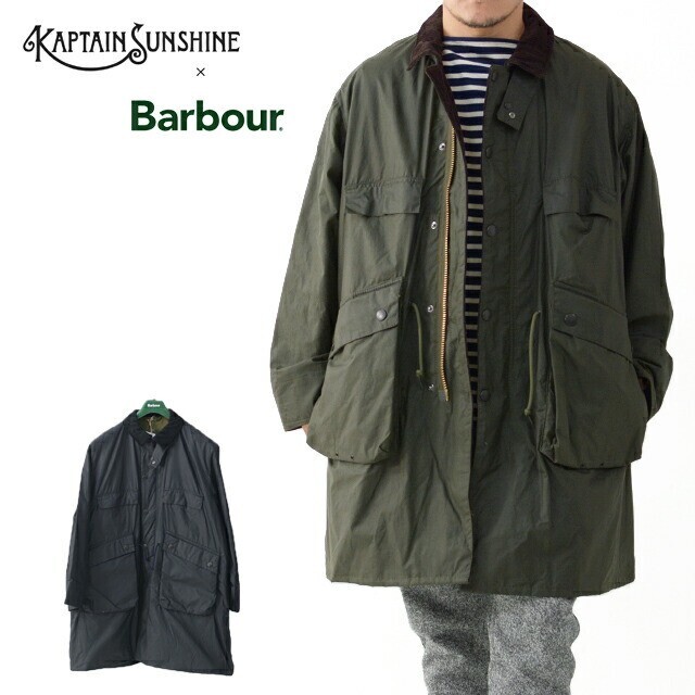 Barbour X Kaptain Sunshine Traveler Coat Green Wax Jacket A
