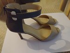 NINE WEST OPEN TOE HEELS SANDAL GREY & BEIGE Size 7.5 M. — photo 10