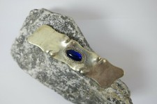 Vintage Brosche 800 er Silber mit Farbstein Handarbeit - Deutsches Reich 