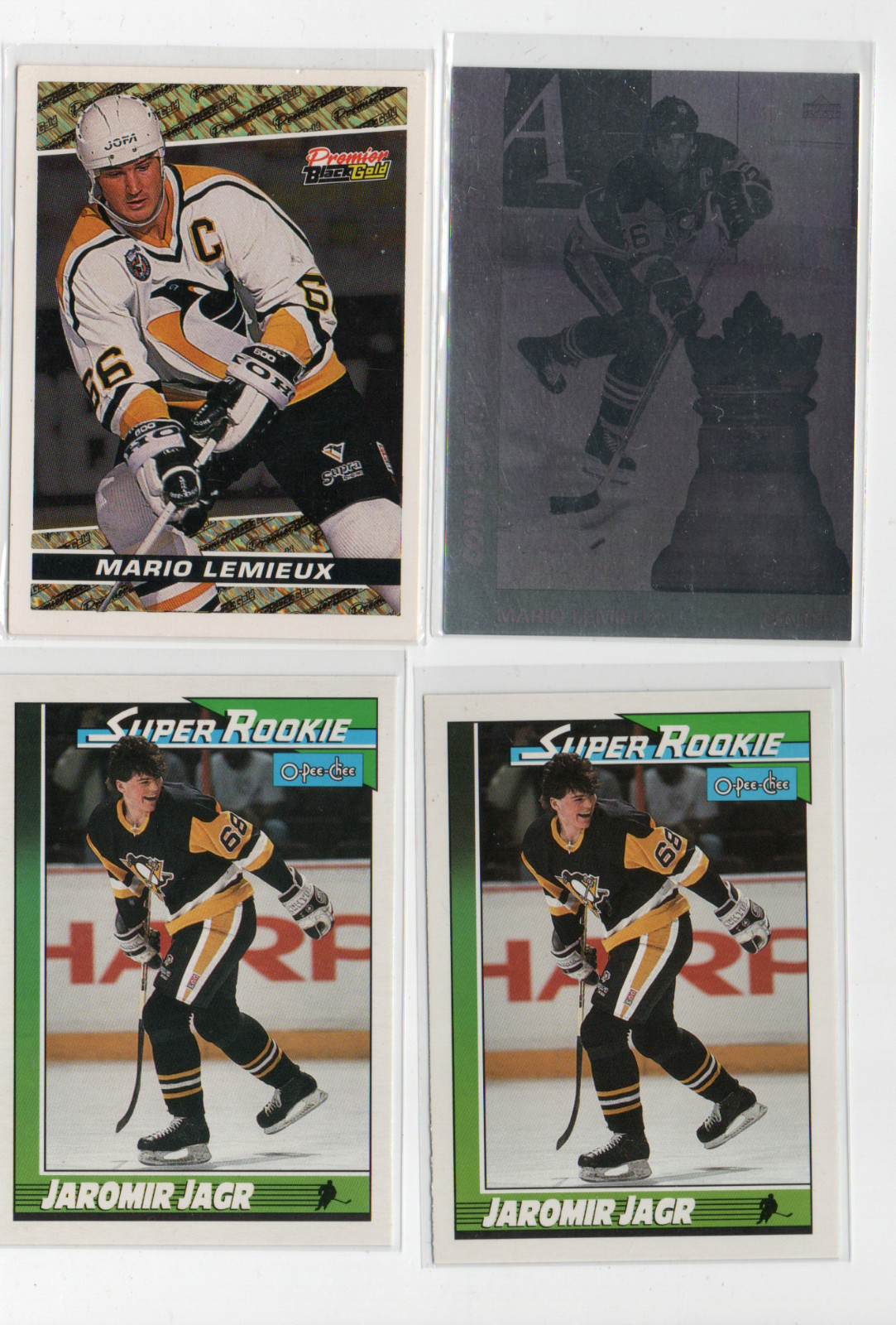 MARIO LEMIEUX JAROMIR JAGR SUPER ROOKIE 1991-92-93 TOPPS OPC HOLO 4X LOT