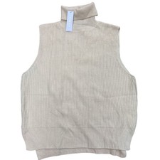 Gilli NWT Beige Knit Mock Neck Sweater Vest Sleeveless Top M