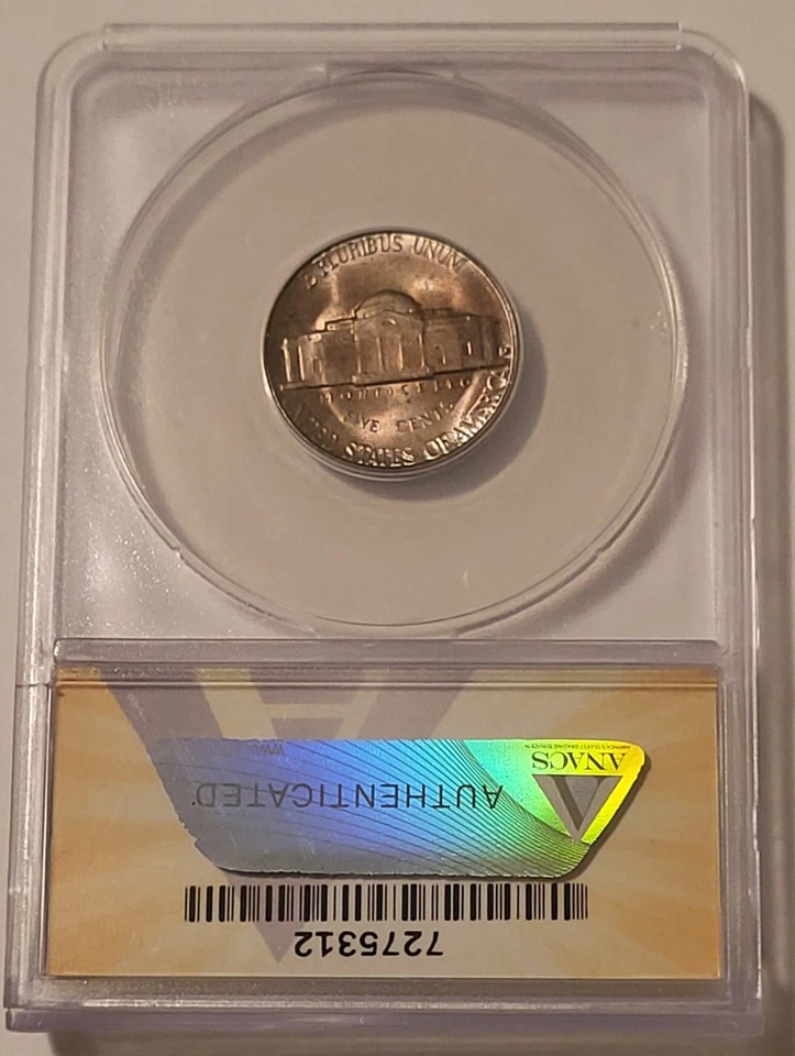 1951 D Jefferson Nickel MS64 ANACS Toned - Image 2 of 2