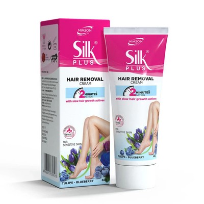 Silk Plus Tulip- Blueberry Hair Removal Cream For Sensitive Skin 4x60gm