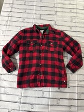 Tommy Bahama Boys Sherpa Lined Plaid Flannel Button Down Shirt Jacket XXL