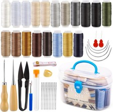 Heavy Duty Upholstery Repair Sewing Kit with Leather Thread and Needles