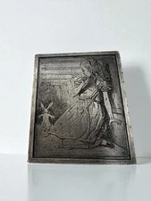 VTG 1974 Bergamot Brass Works Alice in Wonderland Belt Buckle Pewter