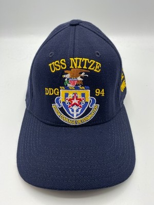 The Corps USS Nitze DDG 94 Plankowner Blue Fitted Baseball Cap Hat Size L/XL