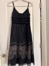 Vintage LOFT Faux Wrap Accordian Pleated Cocktail Dark Romantic Dress. Velvet.