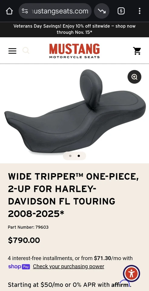 Mustang 79603靠背座椅 — 第 3/3 张图片