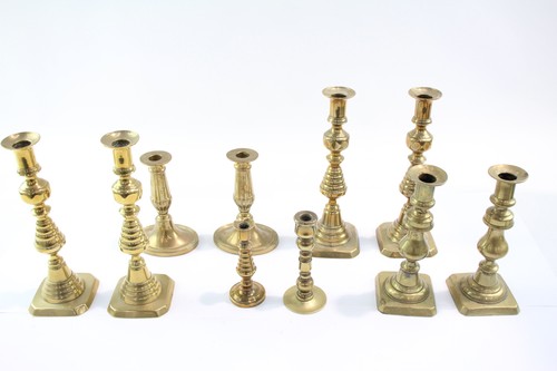 Brass Candlestick Holders of Various Styles & Sizes 3908g