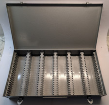 Vintage Atco Metal Slide Storage Box Case Holds 150 35mm Slides or Coins