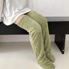 Over Knee High Fuzzy Long Socks Winter Warm Cold Leg Knee Joint Cold-proof Stock
