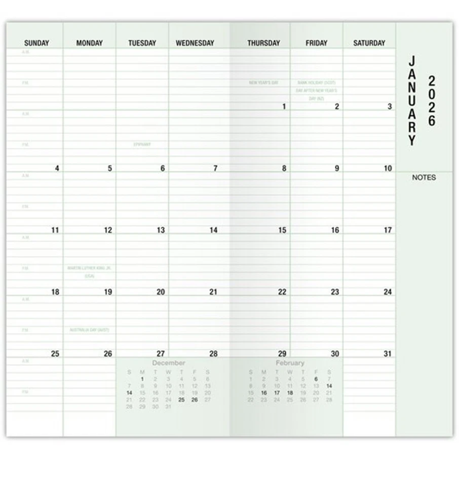 Temporizador de día 2026-2027, 20 meses de recarga planificador avanzado, bolsillo, 3-1/2" x 6-1/2" Foto 2 de 4