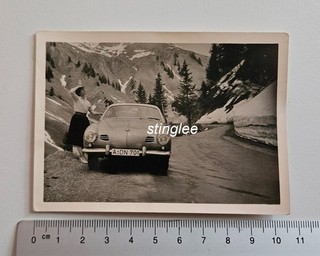 Foto originale VW Volkswagen Karmann Ghia tipo 14 coupé anni 50 circa 10x7 cm