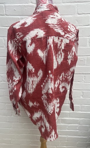 Nueva Blusa M&S Lino Puro Reino Unido 8 Sienna Blanca Manga Larga Camisa Top Verano - Imagen 5 de 12