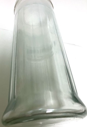 VINTAGE BARBICIDE DISINFECTANT 12" CLEAR GLASS JAR METAL LID BARBER SHOP - Foto 14 di 14