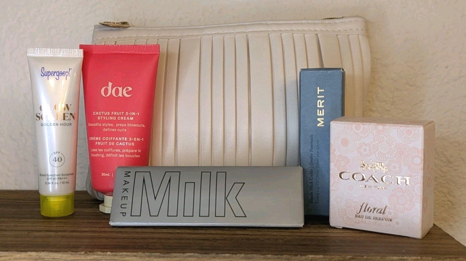Curated Beauty Bundle 5pc: Dae | Supergoop | Merit | Milk Makeup | Coach | New
