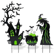 Outdoor Halloween Yard Signs Decorations, 3 Pack Halloween Yard Stakes