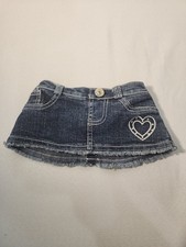 Build A Bear 2010 Denim Skirt with Pockets and Heart