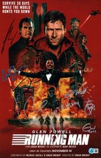 The Running Man Cast Signed 11x17 Photo Movie Poster Powell, Brolin+7 BAS COA
