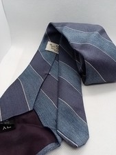Dino Orsini XL Necktie 60% Wool 40% Made In USA Stripped Blue White
