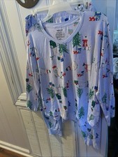 Women's Size 2X 2-Piece Joyspun Long Sleeve Pajama Set Christmas Pajamas