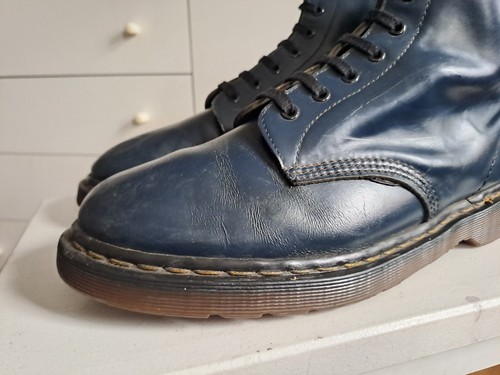 Vintage 90s Dr Martens 1460 AirWair UK11 US12 45 46 Made in England Navy Blue - Bild 2 von 21