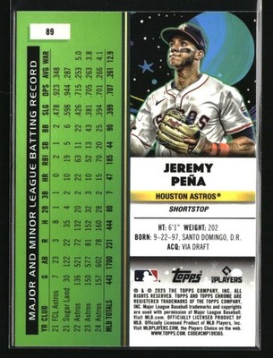 2025 Topps Chrome Cosmic White Hole Refractor Jeremy Pena #89