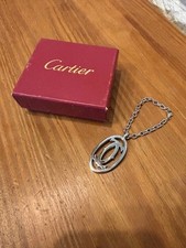 Cartier Schlüsselanhänger Silber Oval Anhänger mit Box