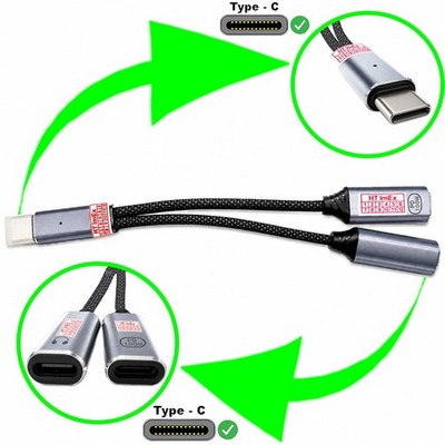 USB-C Splitter Y Adapter Kopfhörer und Laden PD 100W für Samsung Galaxy S9