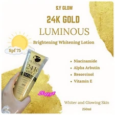 SY GLOW 24K Luminous Brightening Whitening Lotion SPF 75 (250ml)