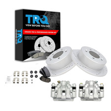 Trq Rear Brake Pad And Rotor Set Ceramic Solid G Coated Rotors Calipers