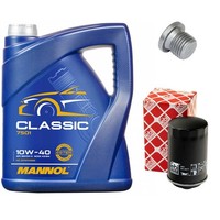 MotoröL Set 10W-40 5 Liter + ÖLfilter + Schraube FüR Audi A3 Seat VW Passat 2.0
