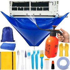18Pcs Mini Split Cleaning Kit Bag with 2L Pressure Sprayer, PVC AC Cleaning C...