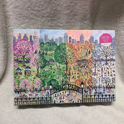 Michael Storrings Dog Park in Four Seasons 1000 Piece Puzzle Galison