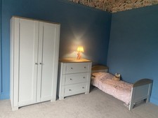 Mammas And Papas 4 Piece Baby Nursery Furniture Cotbed Set Grey/Wood